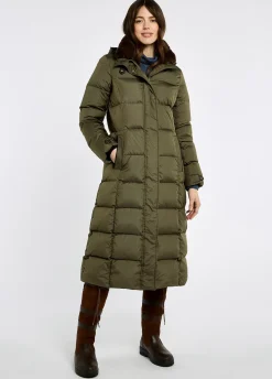 Aldborough Women's full length technical down jacket - Olive