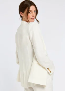 Avonlea Women’s Tailored Linen Jacket - White