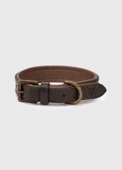 Axel Padded Leather dog collar - Mahogany