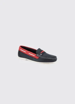 Belize Deck Shoe - Denim/Red