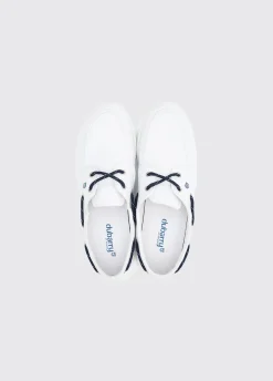 Biarritz Canvas Deck Shoe - White