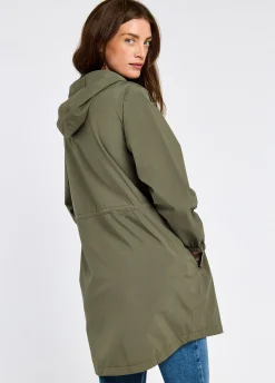 Brookside Women’s Hooded Rain Mac - Kelp