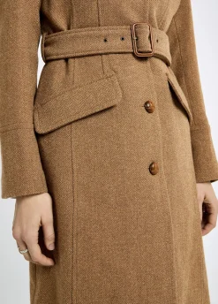 Brookvale Fitted tweed coat - Camel Twill