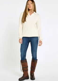 Brownville Women's Cable Knit Jumper - Oyster