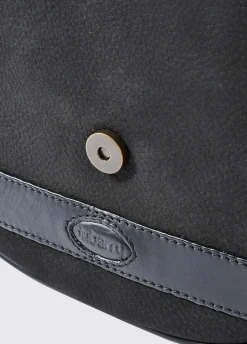 Clara Ladies Leather Saddle bag - Black
