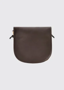 Clara Ladies Leather Saddle bag - Brown