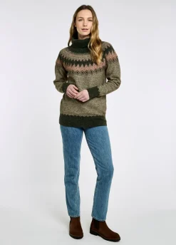 Devlin Women's Fair Isle pattern sweater - Olive Multi