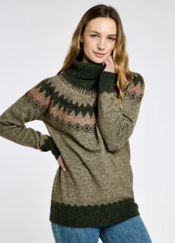 Devlin Women's Fair Isle pattern sweater - Olive Multi