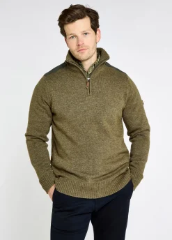Doherty Men’s zip neck sweater - Dusky Green