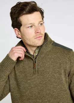 Doherty Men’s zip neck sweater - Dusky Green