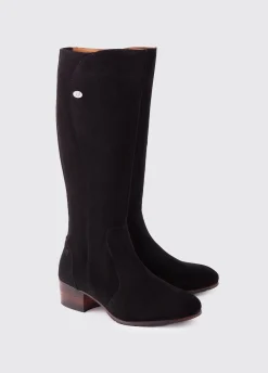 Downpatrick Knee High Boot - Black Suede