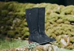 Downpatrick Knee High Boot - Black Suede