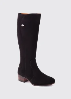 Downpatrick Knee High Boot - Black Suede