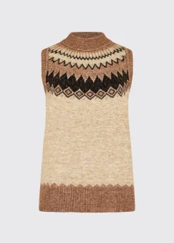 Doyle Women's Fair Isle pattern vest - Oat Multi
