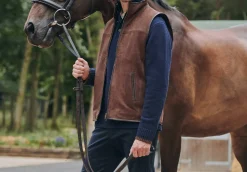 Dunhill Leather Gilet - Walnut