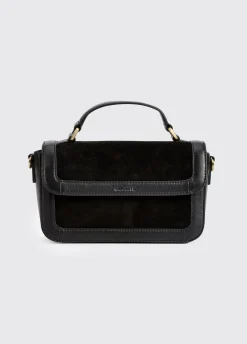 Eadestown Structured handbag in suede and leather - Black