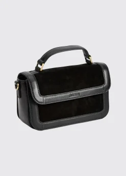 Eadestown Structured handbag in suede and leather - Black