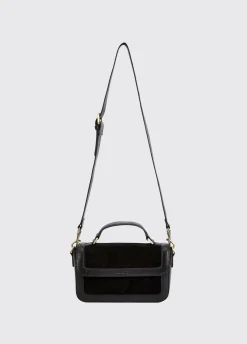 Eadestown Structured handbag in suede and leather - Black