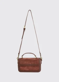 Eadestown Structured handbag in suede and leather - Cedar
