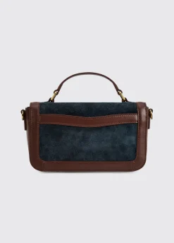 Eadestown Structured handbag in suede and leather - Navy