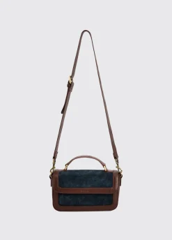 Eadestown Structured handbag in suede and leather - Navy