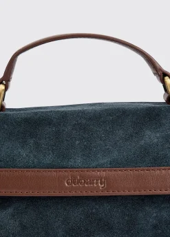 Eadestown Structured handbag in suede and leather - Navy