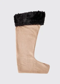 Faux Ladies Fur Boot Liners - Black