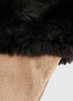 Faux Ladies Fur Boot Liners - Black