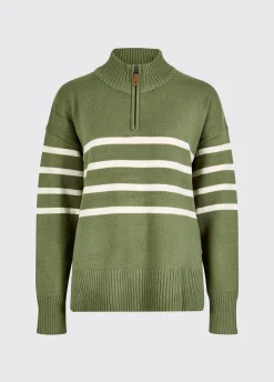 Fonthill Women’s Zip Neck Sweater - Kelp