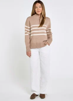 Fonthill Women’s Zip Neck Sweater - Taupe