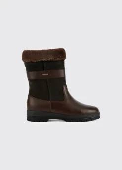 Foxrock Ladies Fur Lined County Boot - Black/Brown