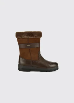 Foxrock Ladies Fur Lined County Boot - Walnut