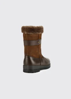 Foxrock Ladies Fur Lined County Boot - Walnut