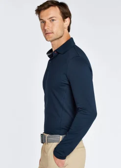 Freshford Mens Long-sleeved Polo - Navy