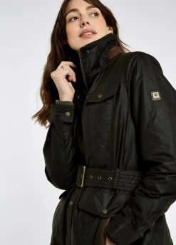 Gandon Women's wax cotton coat - Verdigris