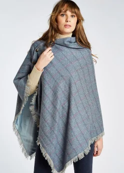 Hazelwood Tweed Poncho - Denim Haze