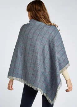 Hazelwood Tweed Poncho - Denim Haze