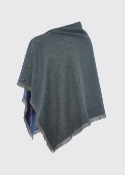 Hazelwood Tweed Poncho - Mist