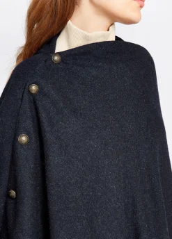 Hazelwood Tweed Poncho - Navy