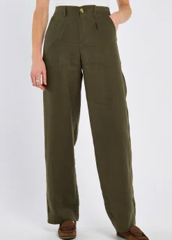 Kelby Women’s Linen Trousers - Khaki