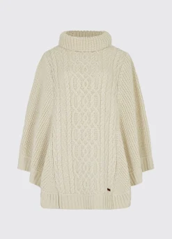 Kilronan Women’s Merino Poncho - Cream