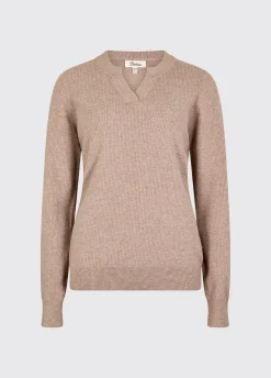 Kiltartan Women’s textured knitted sweatshirt - Taupe