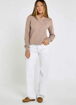 Kiltartan Women’s textured knitted sweatshirt - Taupe