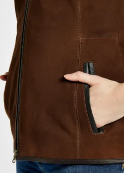 Kingston Leather Gilet - Walnut
