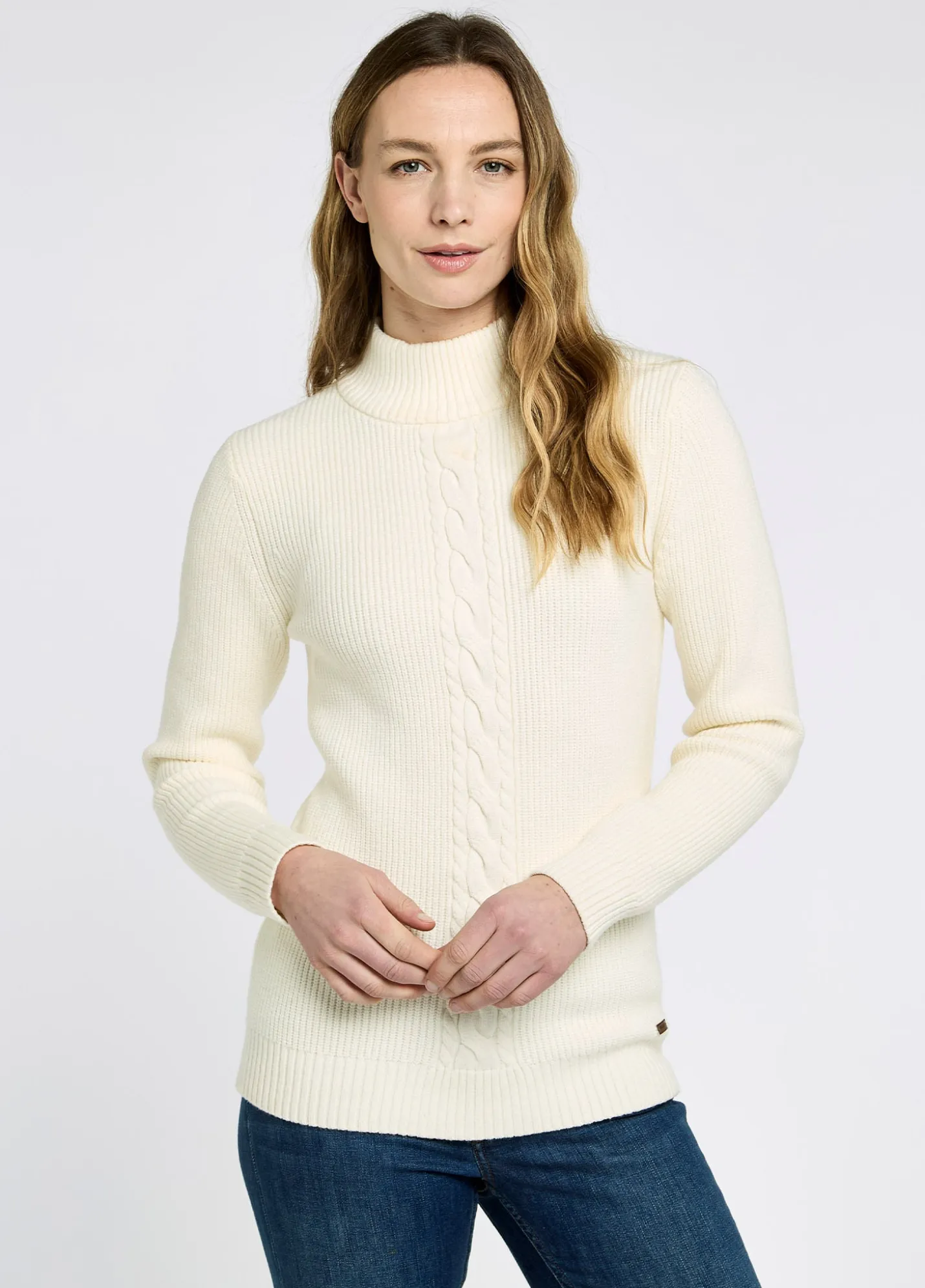 Lennon Women's sweater with mock neck - Chalk