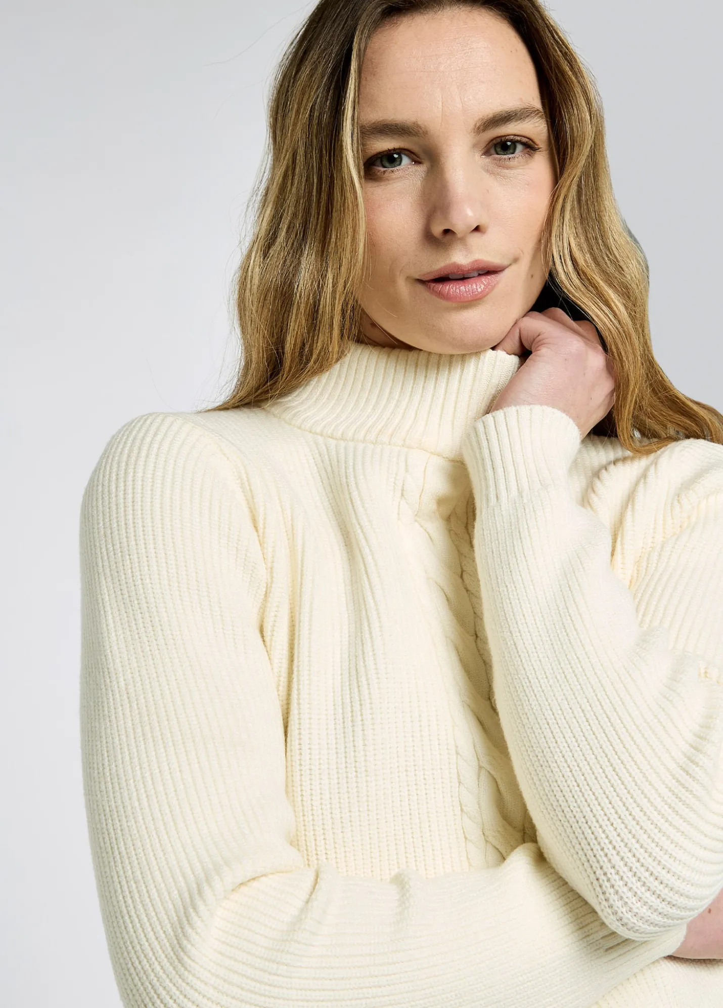 Lennon Women's sweater with mock neck - Chalk