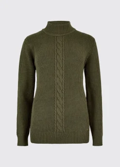 Lennon Women's sweater with mock neck - Dusky Green