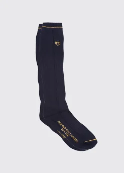 Long Mens Boot Socks - Navy
