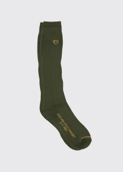 Long Mens Boot Socks - Olive