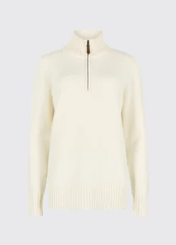 Markham Women's zip neck sweater - Chalk